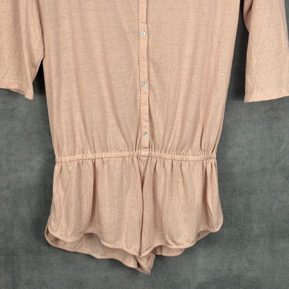 Eberjey Pajamas Womens Medium Pink Romper One Piece Teddy Loungewear Comfort PJs - Picture 3 of 11